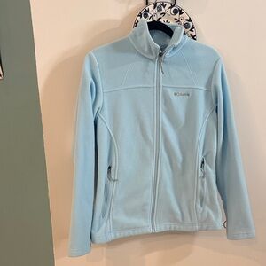 Ladies COLUMBIA powder blue fleece full zip jacket